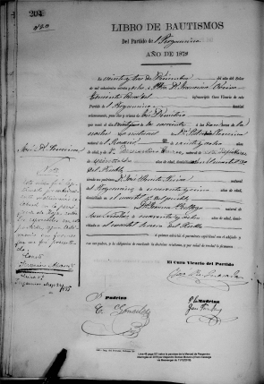 Bautismo de José Demetrio Chavero
