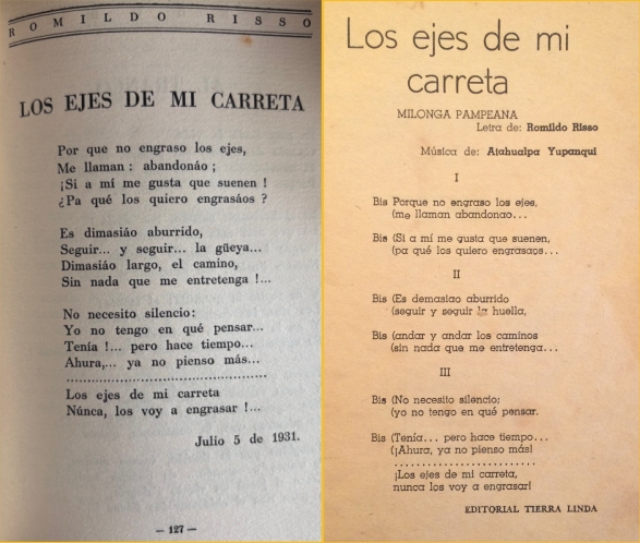 Los ejes de mi carreta - Ñandubay - 1931